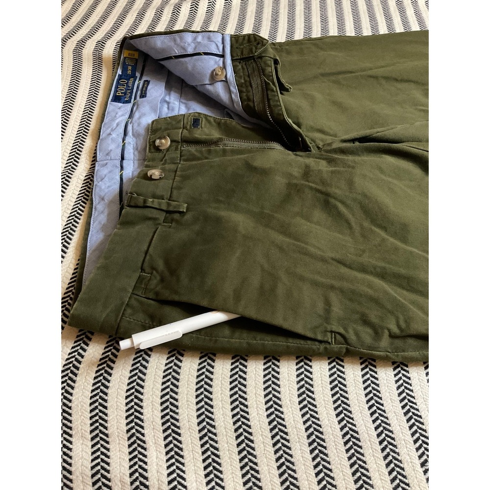 Polo Ralph Lauren Chino Pants Olive Green Slim Fit Size 28 30 - Picture 6 of 7
